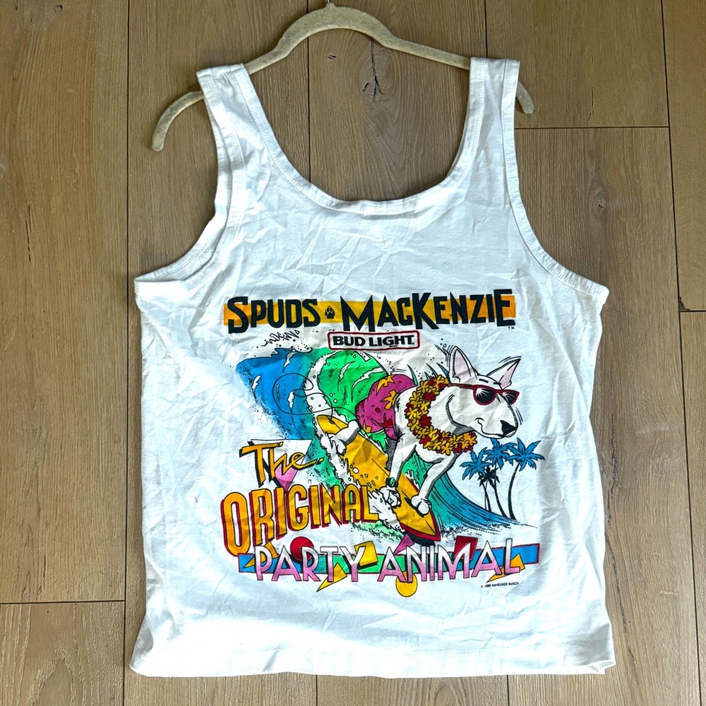 Vintage Beer Bud Light Spuds MacKenzie Tank Top